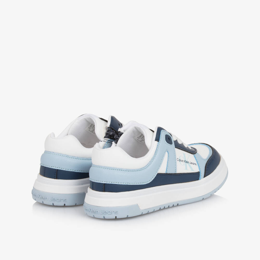 Calvin Klein-Boys Blue Faux Leather Sneakers | Childrensalon Outlet