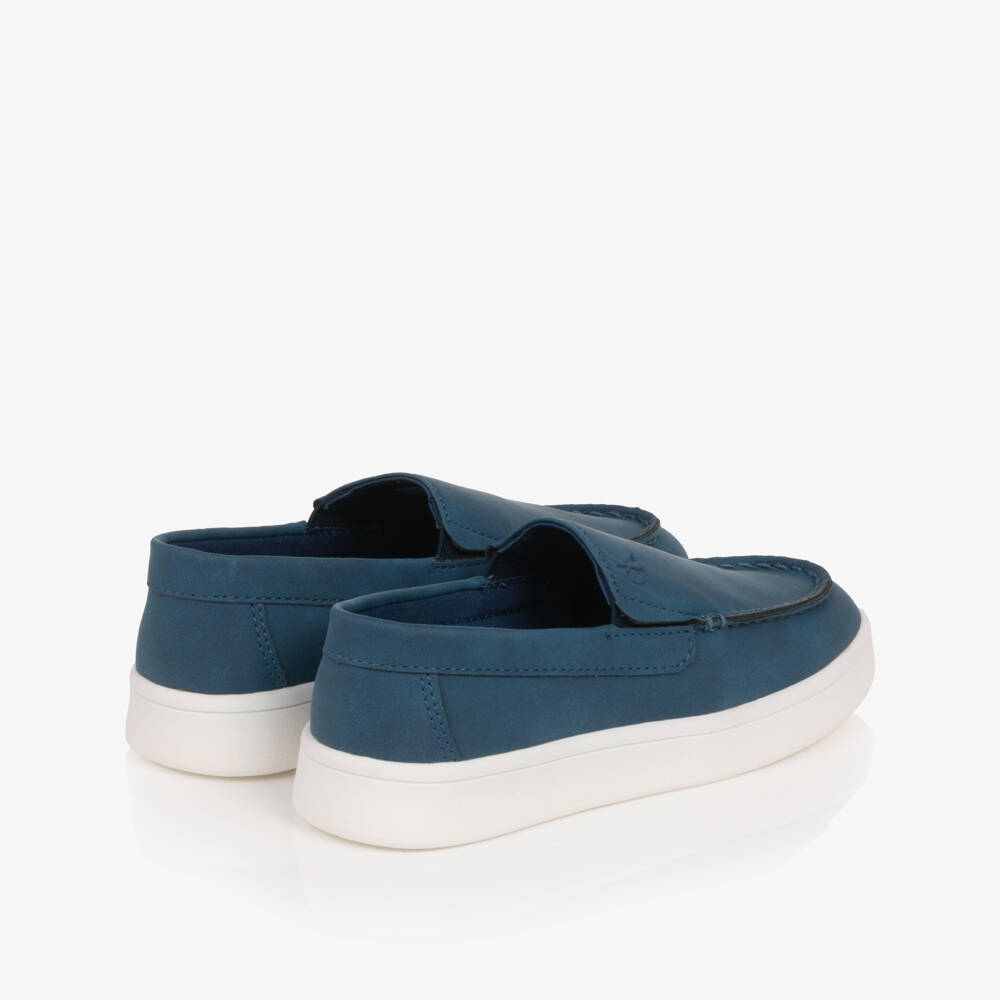 Calvin Klein-Boys Blue Faux Suede Leather Moccasins | Childrensalon Outlet