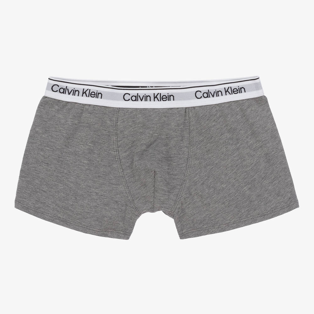Calvin Klein Boys Blue Grey Cotton Boxers 2 Pack