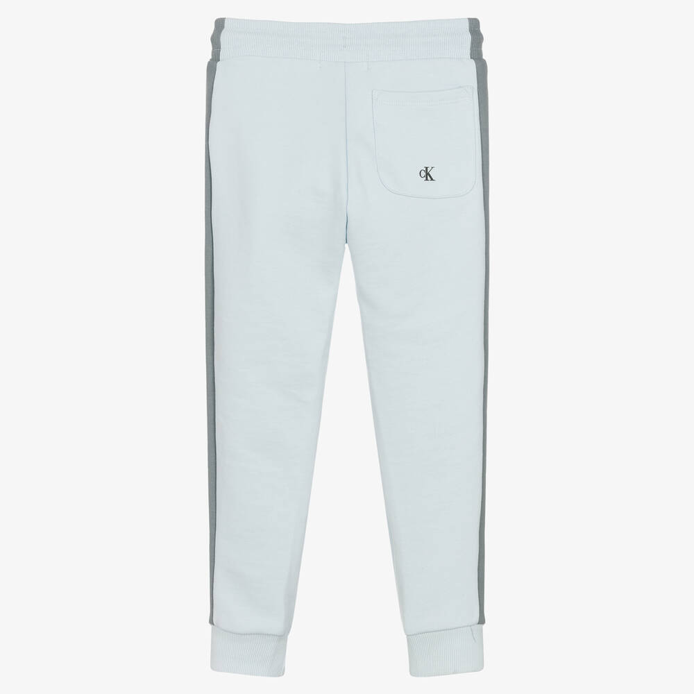 Calvin Klein Jeans-Boys Blue & Grey Logo Joggers | Childrensalon Outlet