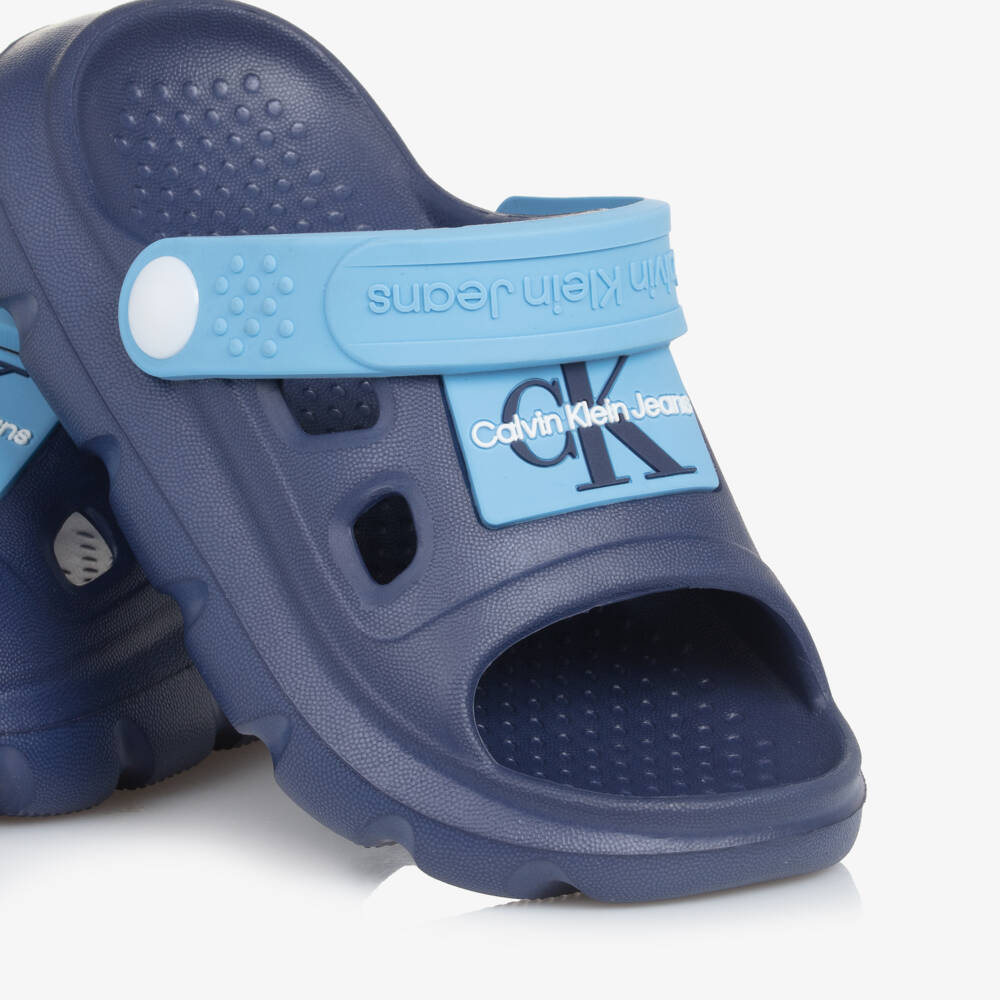Calvin Klein-Boys Blue Patterned Clog Sandals | Childrensalon Outlet