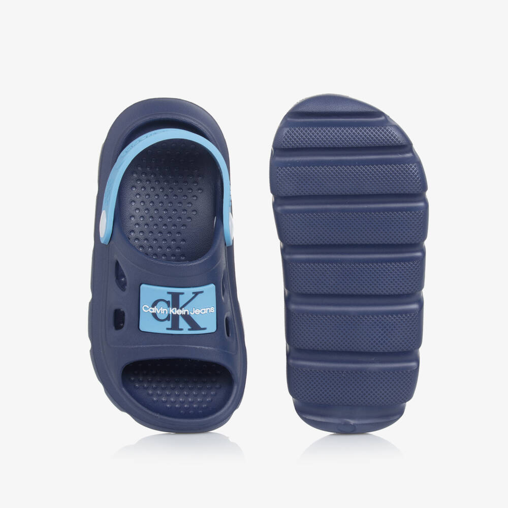 Calvin Klein-Boys Blue Patterned Clog Sandals | Childrensalon Outlet