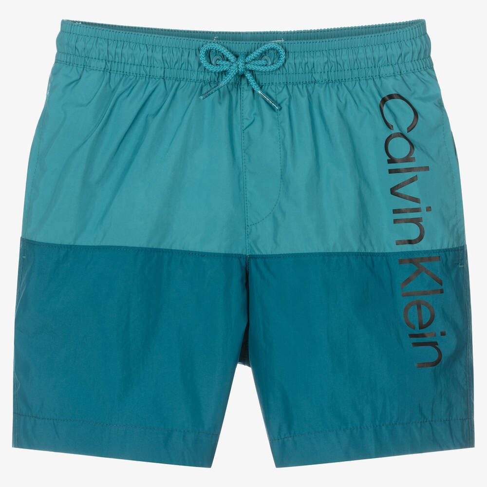 Calvin Klein - Boys Blue Swim Shorts | Childrensalon