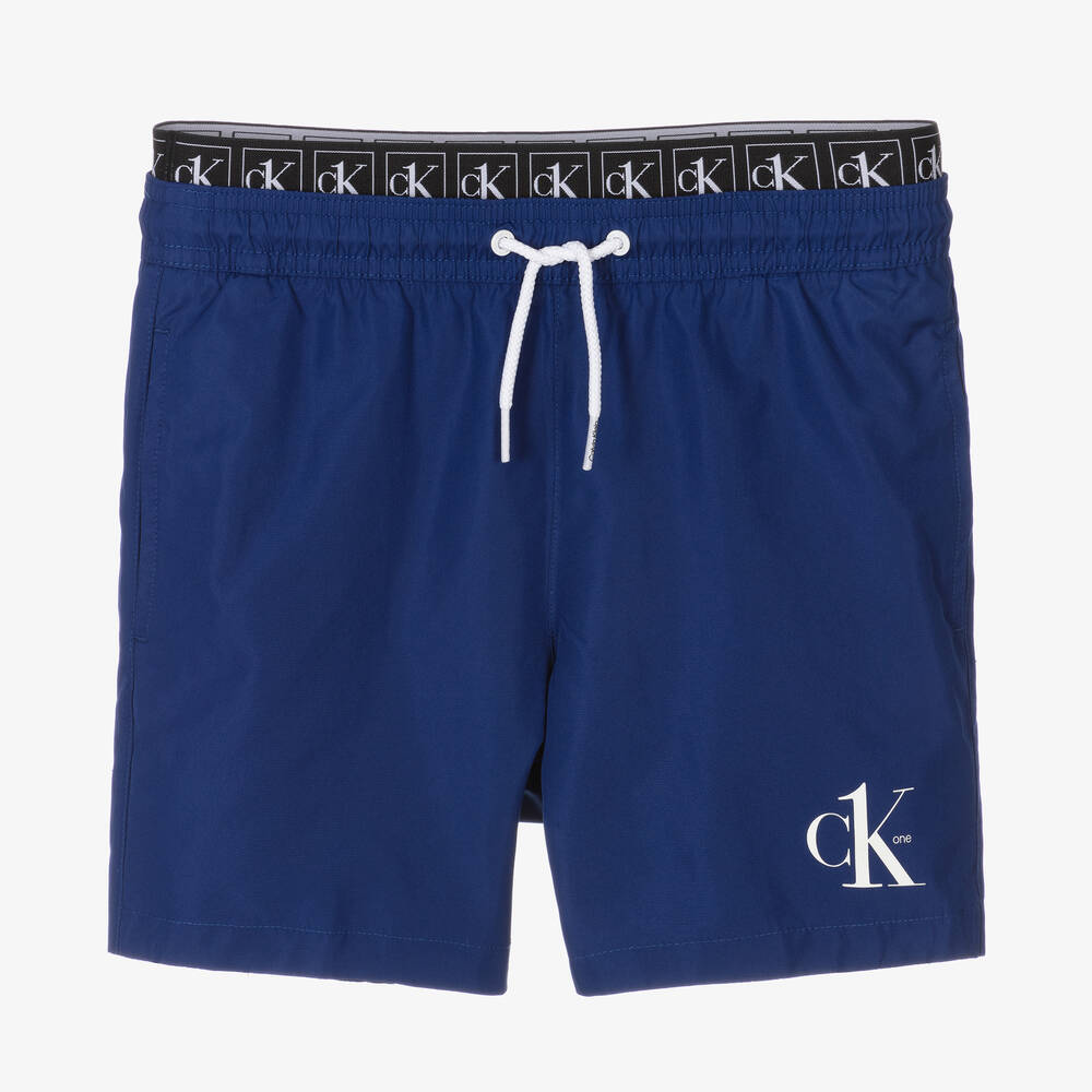 Calvin Klein - Boys Blue Swim Shorts | Childrensalon