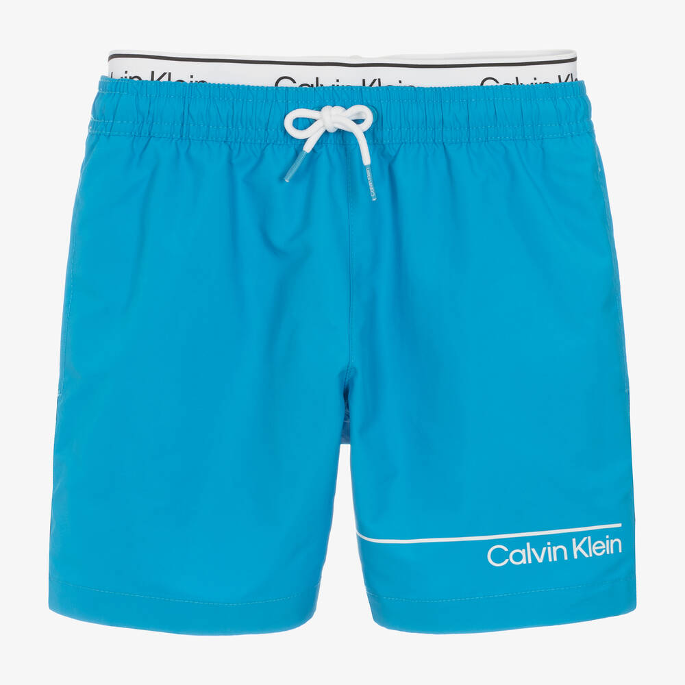 Calvin Klein Boys Blue Swim Shorts Childrensalon Outlet