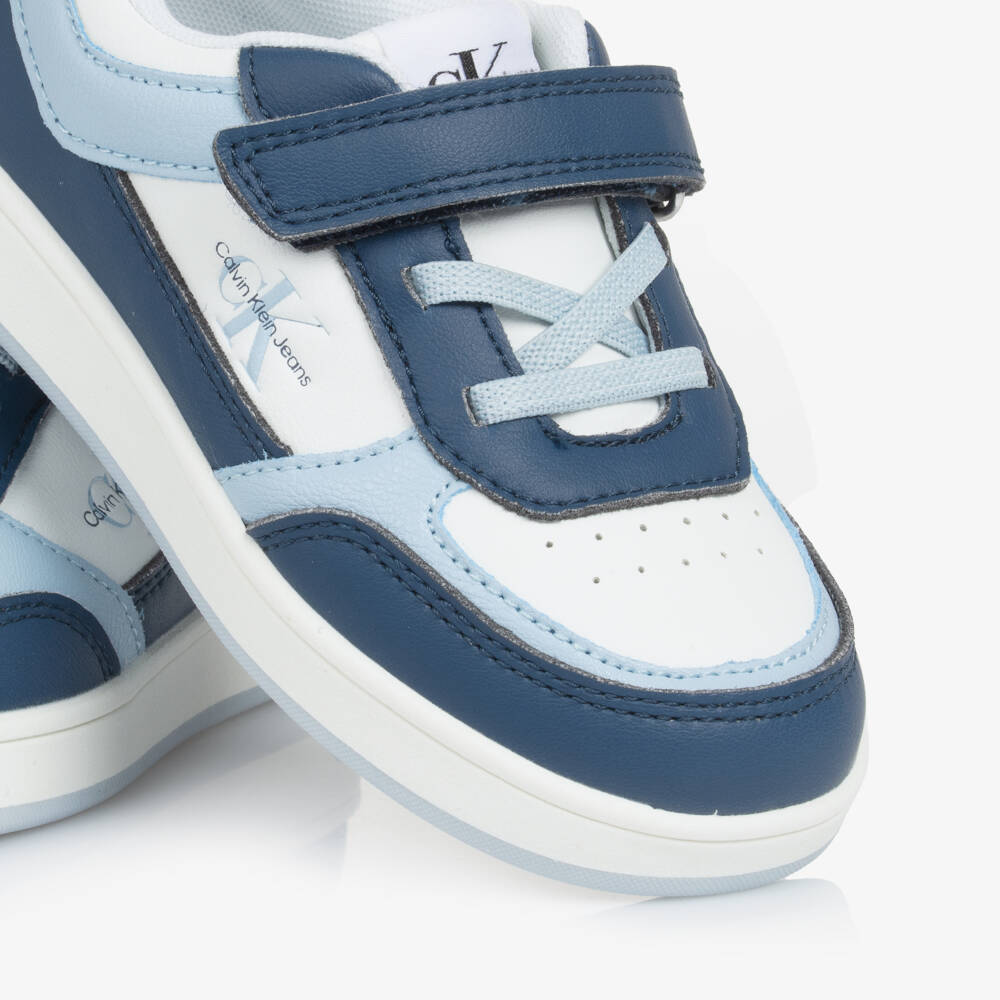 Calvin Klein-Boys Blue Velcro Faux Leather Kicks | Childrensalon Outlet