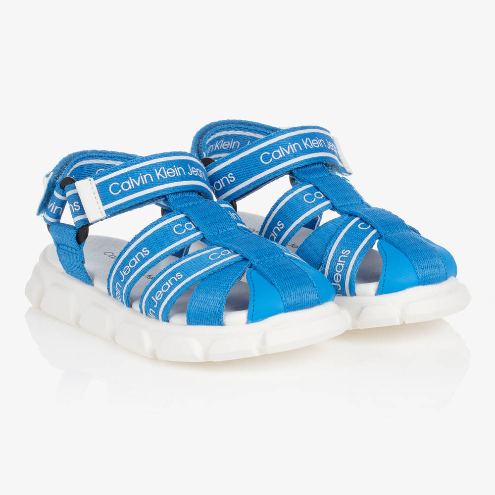 Calvin Klein Jeans - Бело-голубые сандалии для мальчиков | Childrensalon