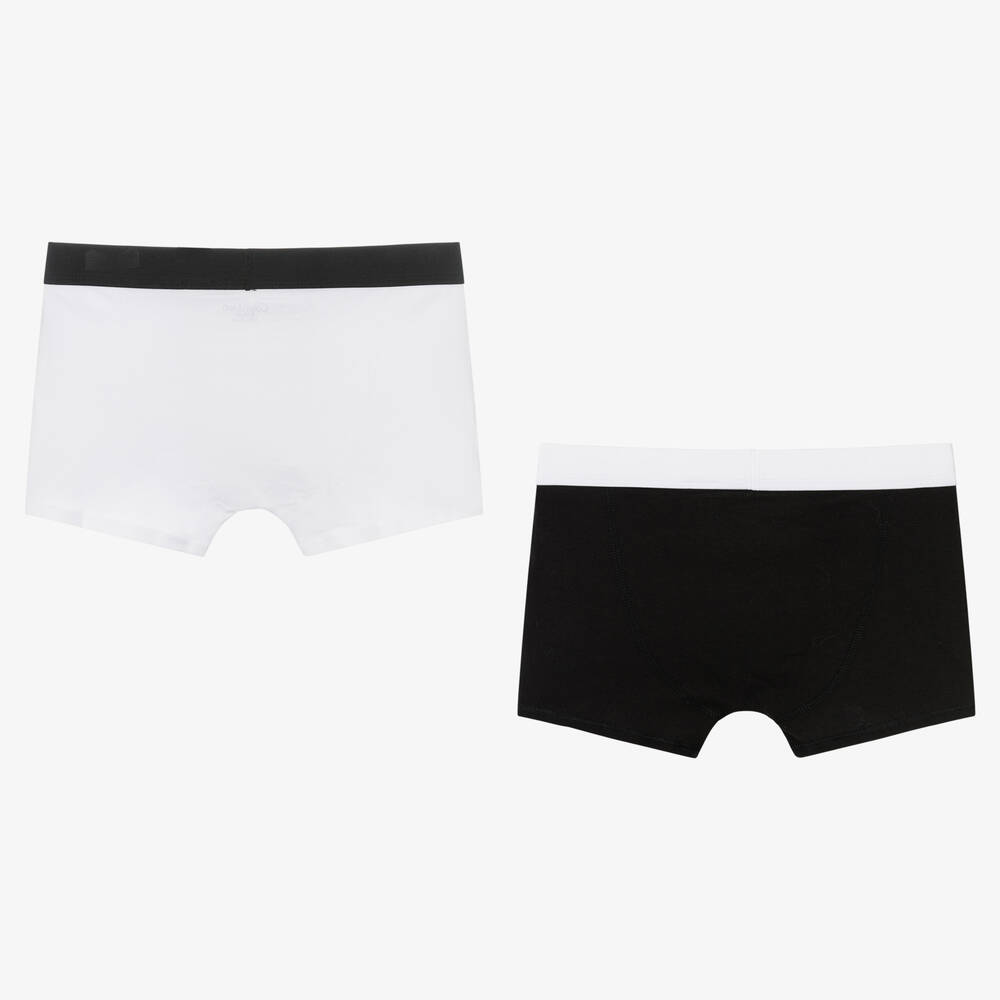 Calvin Klein Boys White & Black Logo Boxer Shorts ( 2-Pack