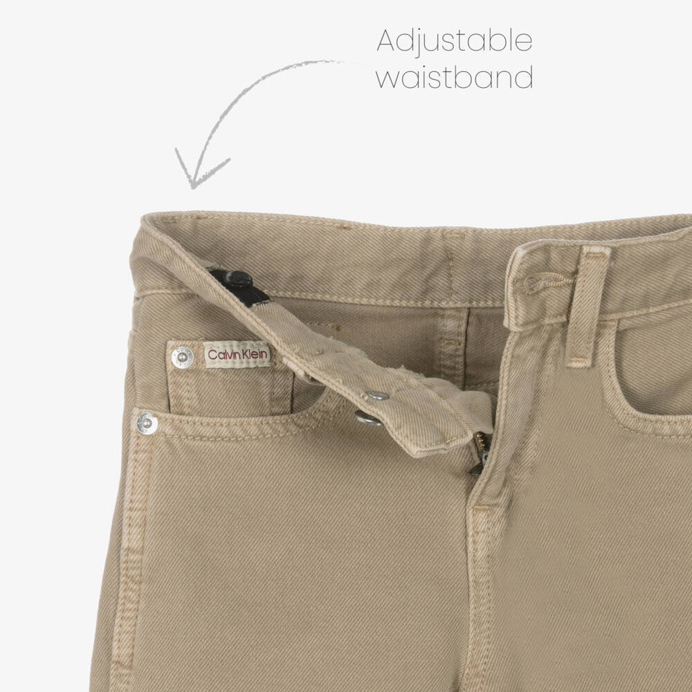 Calvin Klein-Boys Casual Beige Cotton Shorts | Childrensalon Outlet