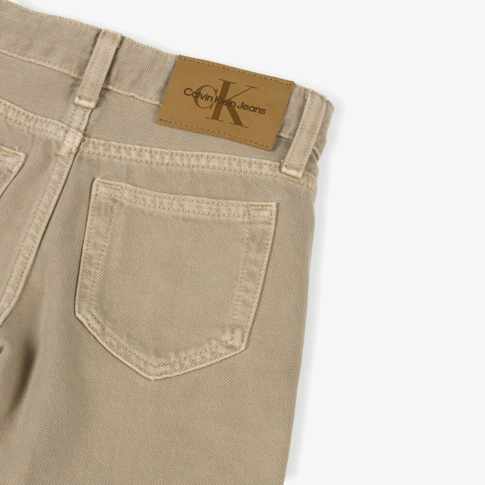 Calvin Klein-Boys Casual Beige Cotton Shorts | Childrensalon Outlet