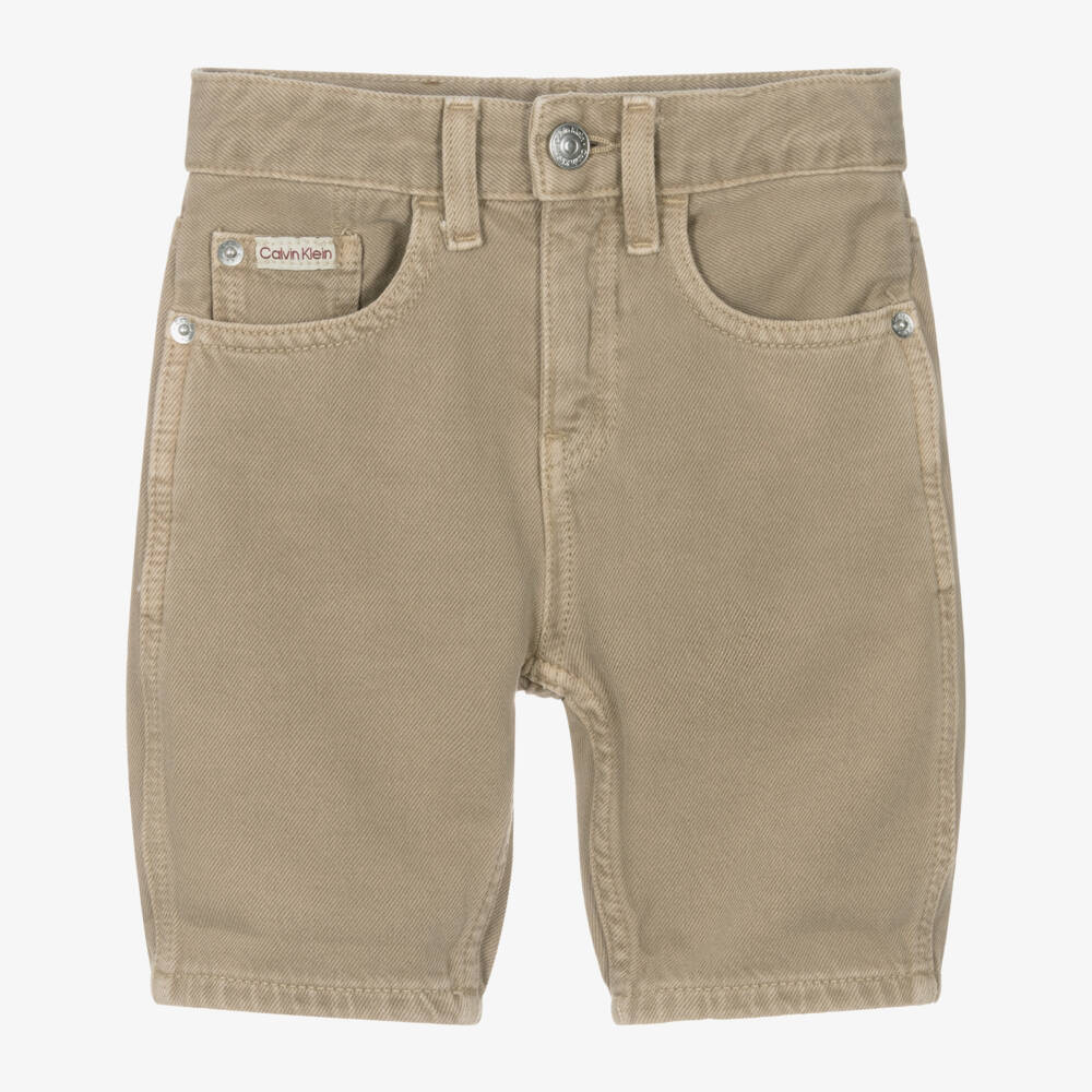 Calvin Klein-Повседневные бежевые хлопковые шорты для мальчиков | Childrensalon Outlet