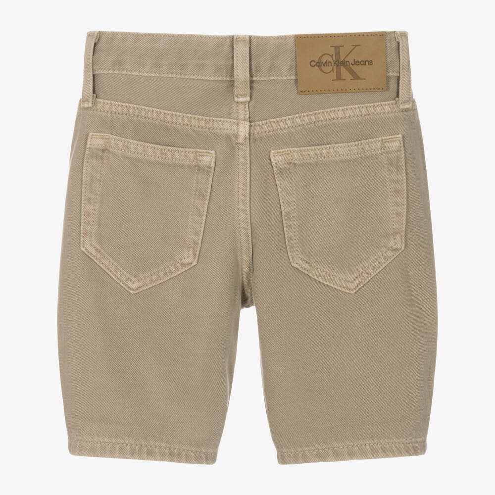 Calvin Klein-Boys Casual Beige Cotton Shorts | Childrensalon Outlet