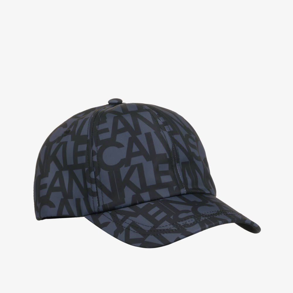 Calvin Klein-Boys Charcoal Allover Logo Cap | Childrensalon Outlet
