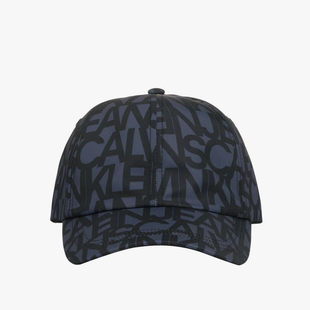 Calvin Klein-Boys Charcoal Allover Logo Cap | Childrensalon Outlet