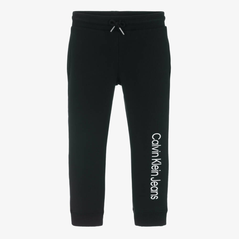 Calvin Klein-بنطلون رياضي قطن لون أسود للأولاد | Childrensalon Outlet