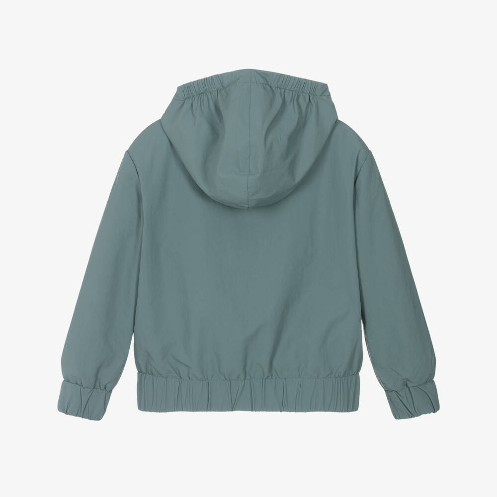 Calvin Klein-Boys Charcoal Hooded Logo Windbreaker | Childrensalon Outlet