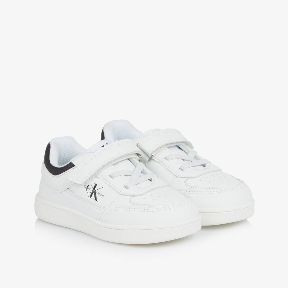 Calvin Klein-Boys Chic White Logo Sneakers | Childrensalon Outlet