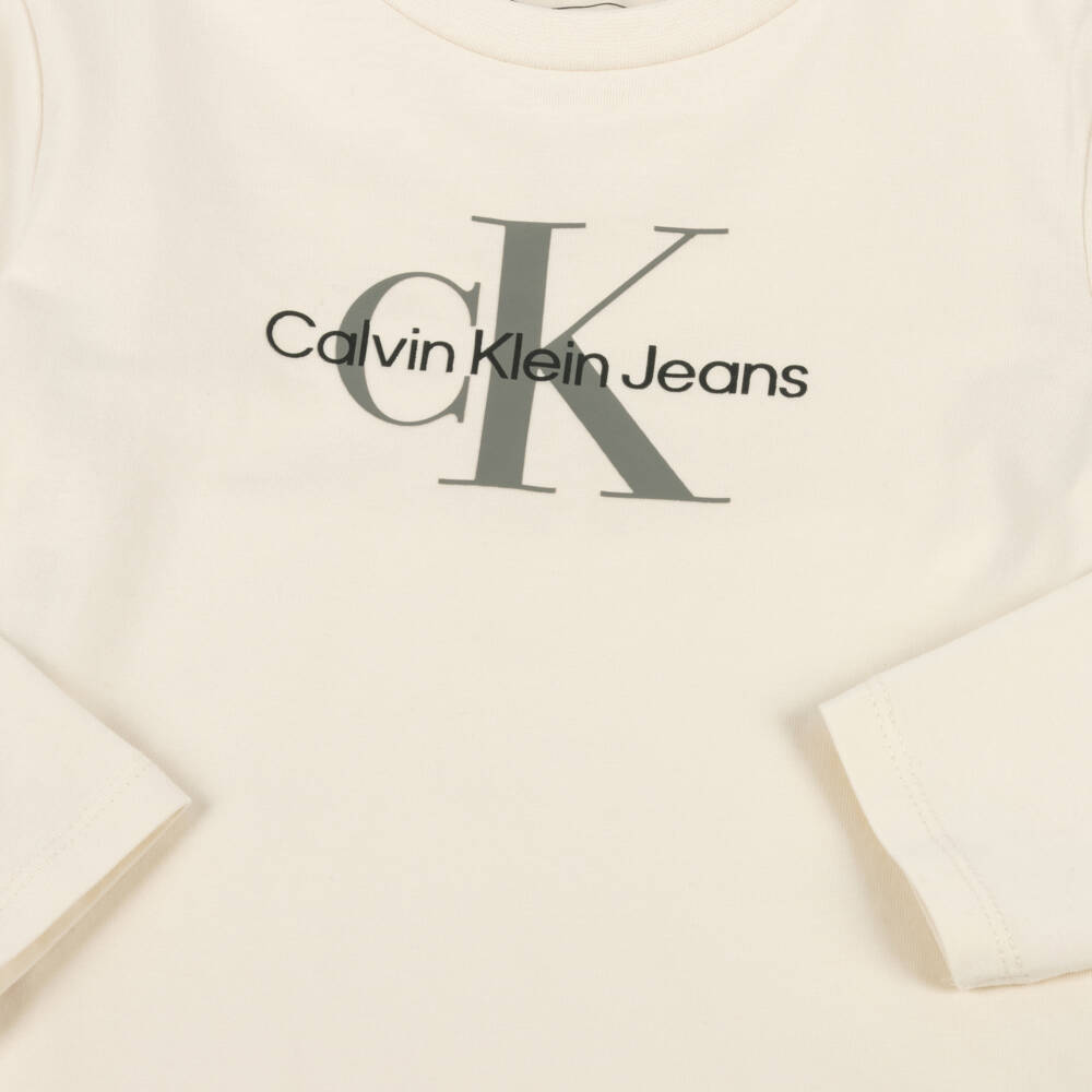 Calvin Klein-Boys Classic Beige Cotton Pullover | Childrensalon Outlet