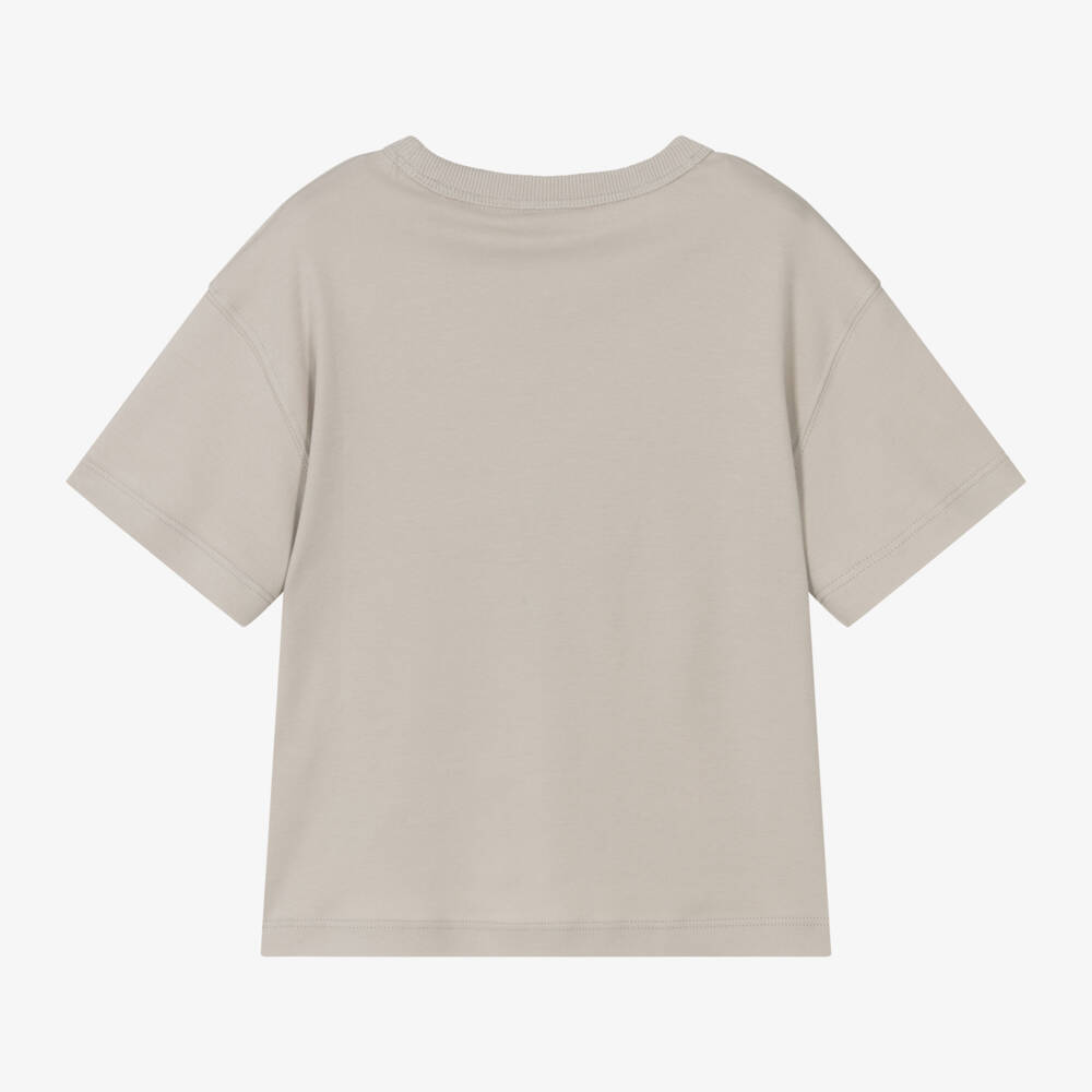 Calvin Klein-Классическая бежевая хлопковая футболка для мальчиков | Childrensalon Outlet