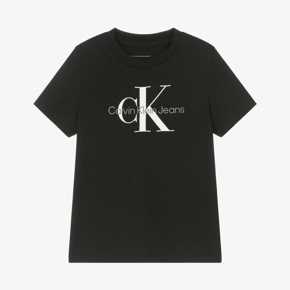 Calvin Klein-Классическая черная хлопковая футболка для мальчиков | Childrensalon Outlet