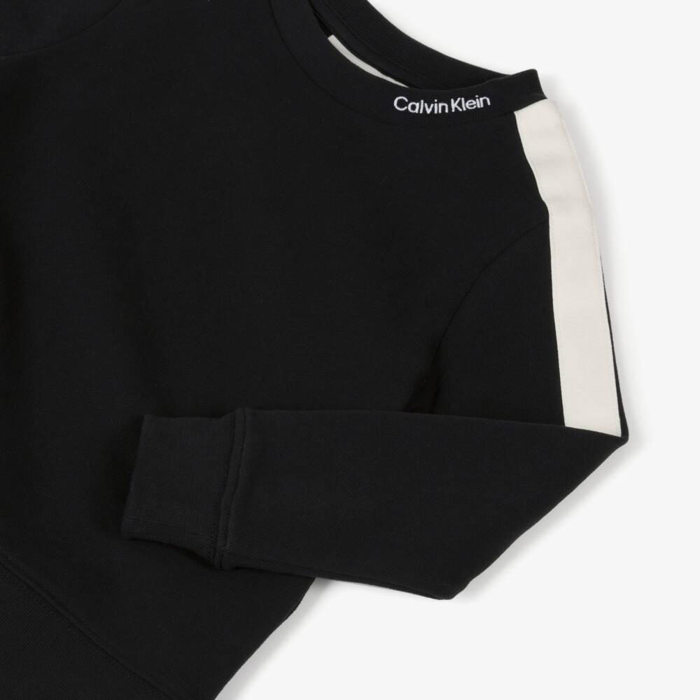 Calvin Klein-Boys Classic Black Jersey Sweatshirt | Childrensalon Outlet