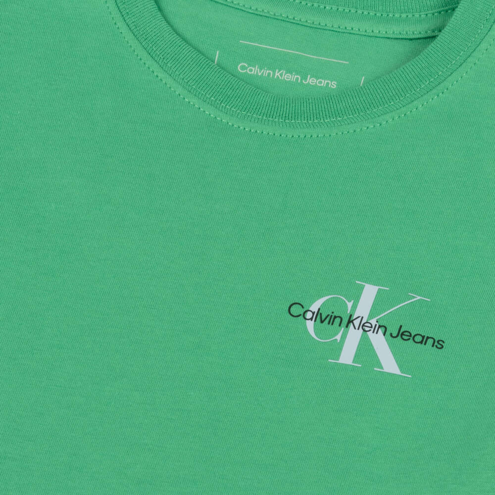 Calvin Klein-Boys Classic Green Cotton Tee | Childrensalon Outlet