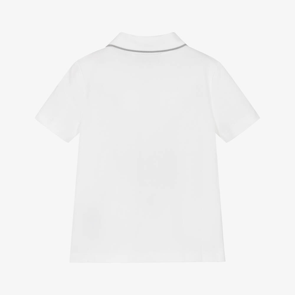 Calvin Klein-Boys Classic White Cotton Polo | Childrensalon Outlet