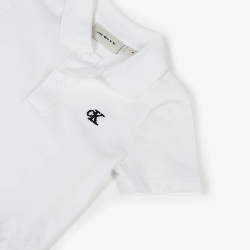 Calvin Klein-Классическая белая рубашка поло для мальчиков | Childrensalon Outlet