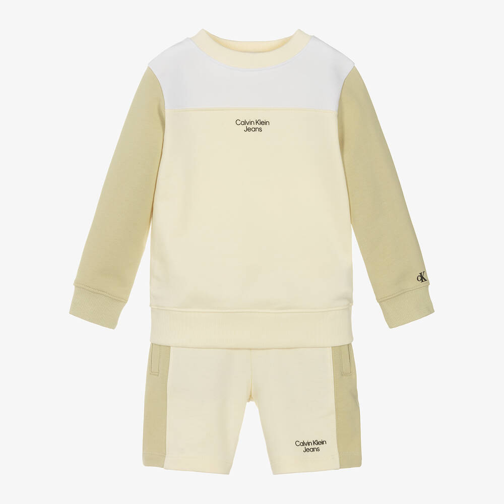 Calvin Klein-Boys Colourblock Cotton Shorts Set | Childrensalon Outlet