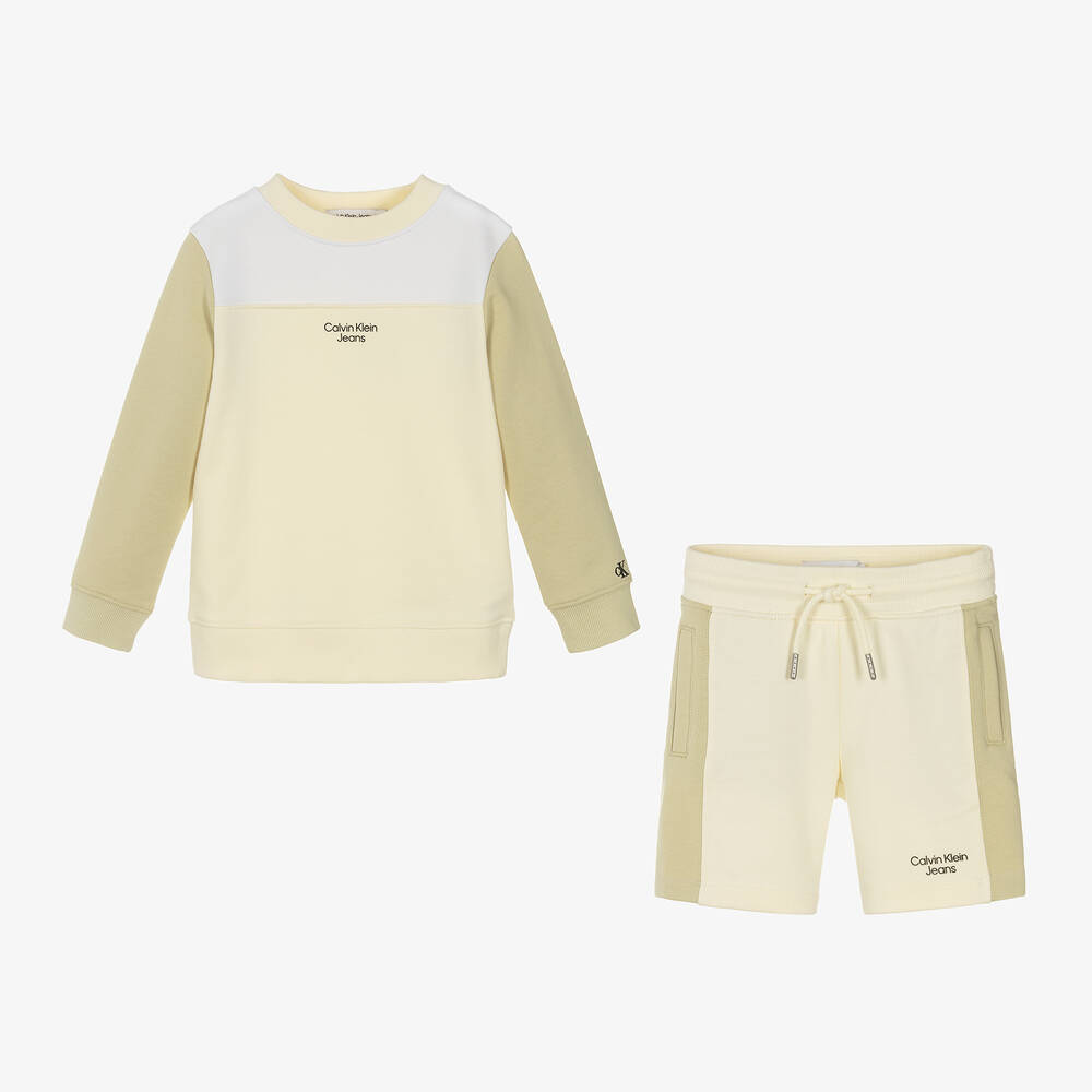 Calvin Klein Boys Colourblock Cotton Shorts Set