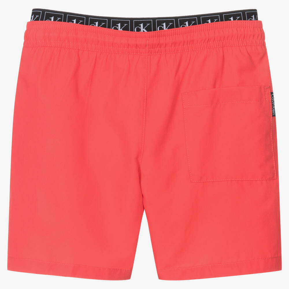 Calvin Klein - Boys Coral Orange Swim Shorts | Childrensalon Outlet
