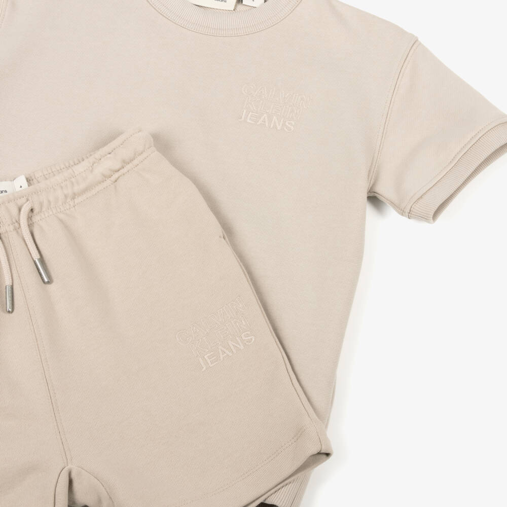 Calvin Klein-Комплект из бежевого хлопка для мальчиков | Childrensalon Outlet