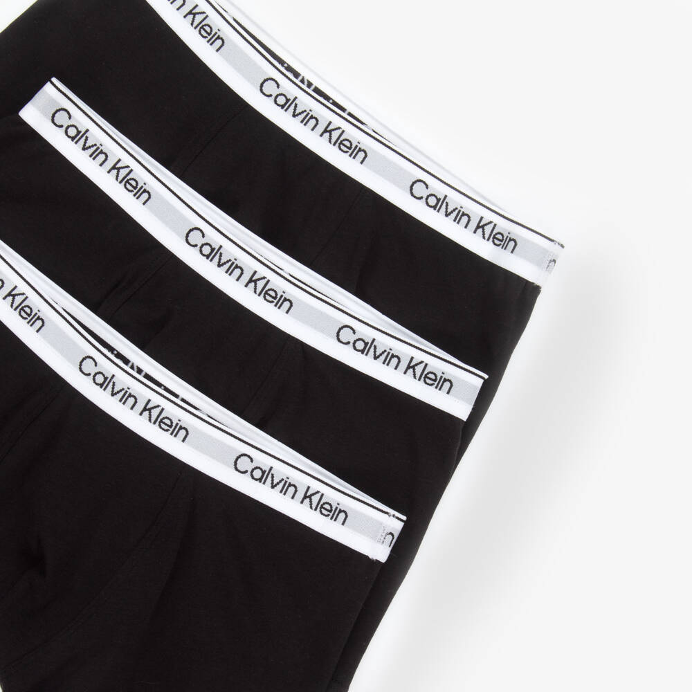 Calvin Klein-Boys Cotton Black Boxer Trio | Childrensalon Outlet