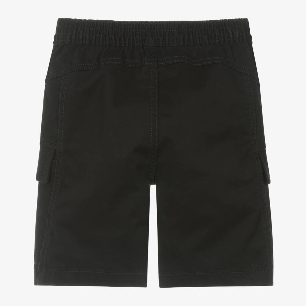 Calvin Klein-Boys Cotton Cargo Shorts in Noir | Childrensalon Outlet