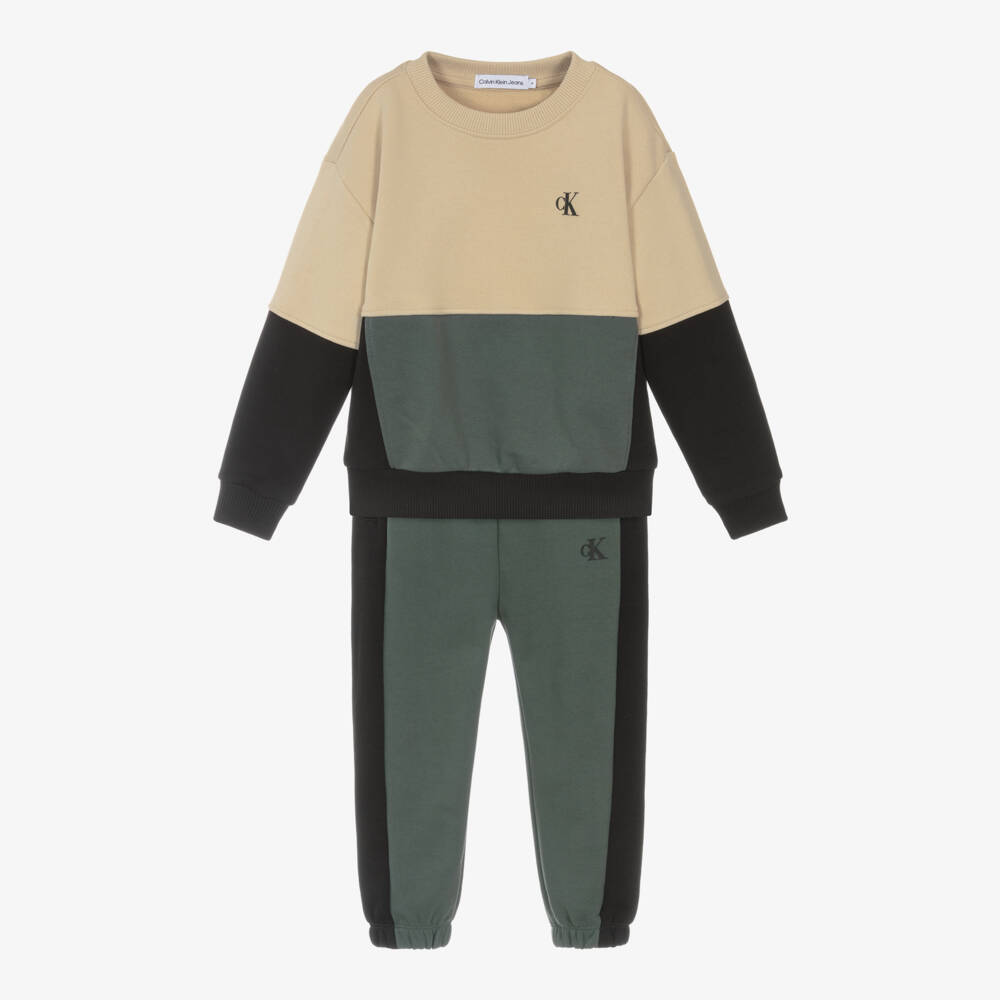 Calvin Klein-بدلة رياضية قطن بألوان بلوك للأولاد | Childrensalon Outlet