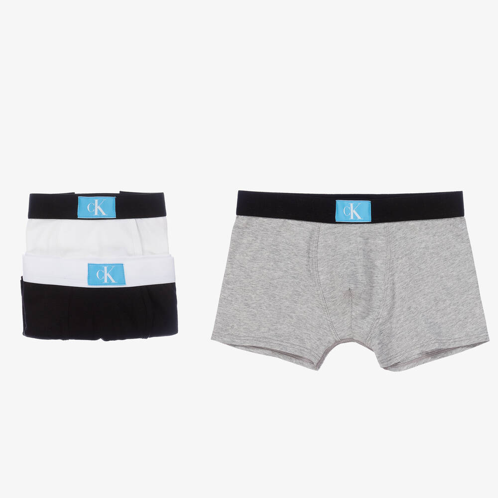 Calvin Klein - Boys Cotton Logo Boxer Shorts (3 Pack) | Childrensalon