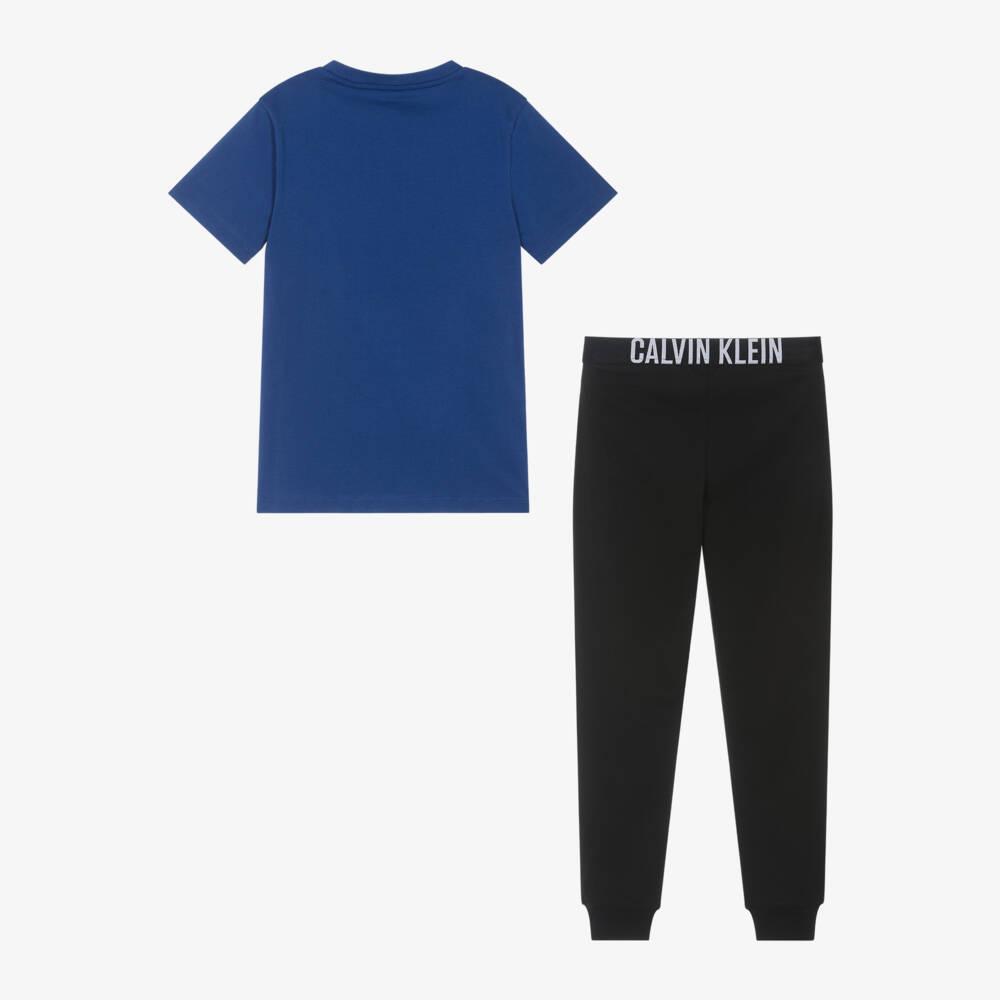Calvin Klein-بيجاما قطن لون أزرق للأولاد | Childrensalon Outlet