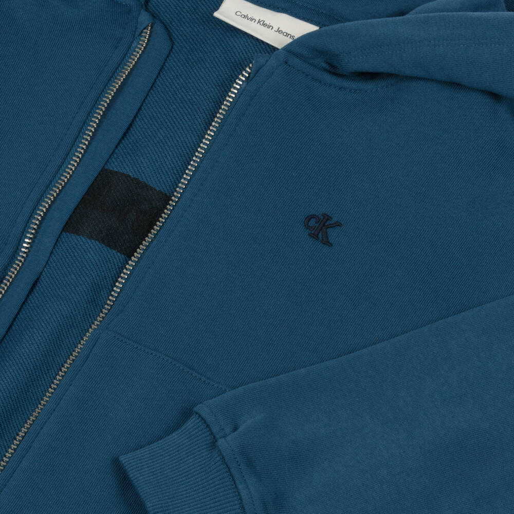 Calvin Klein-Boys Cozy Blue Zip-Up Jacket | Childrensalon Outlet