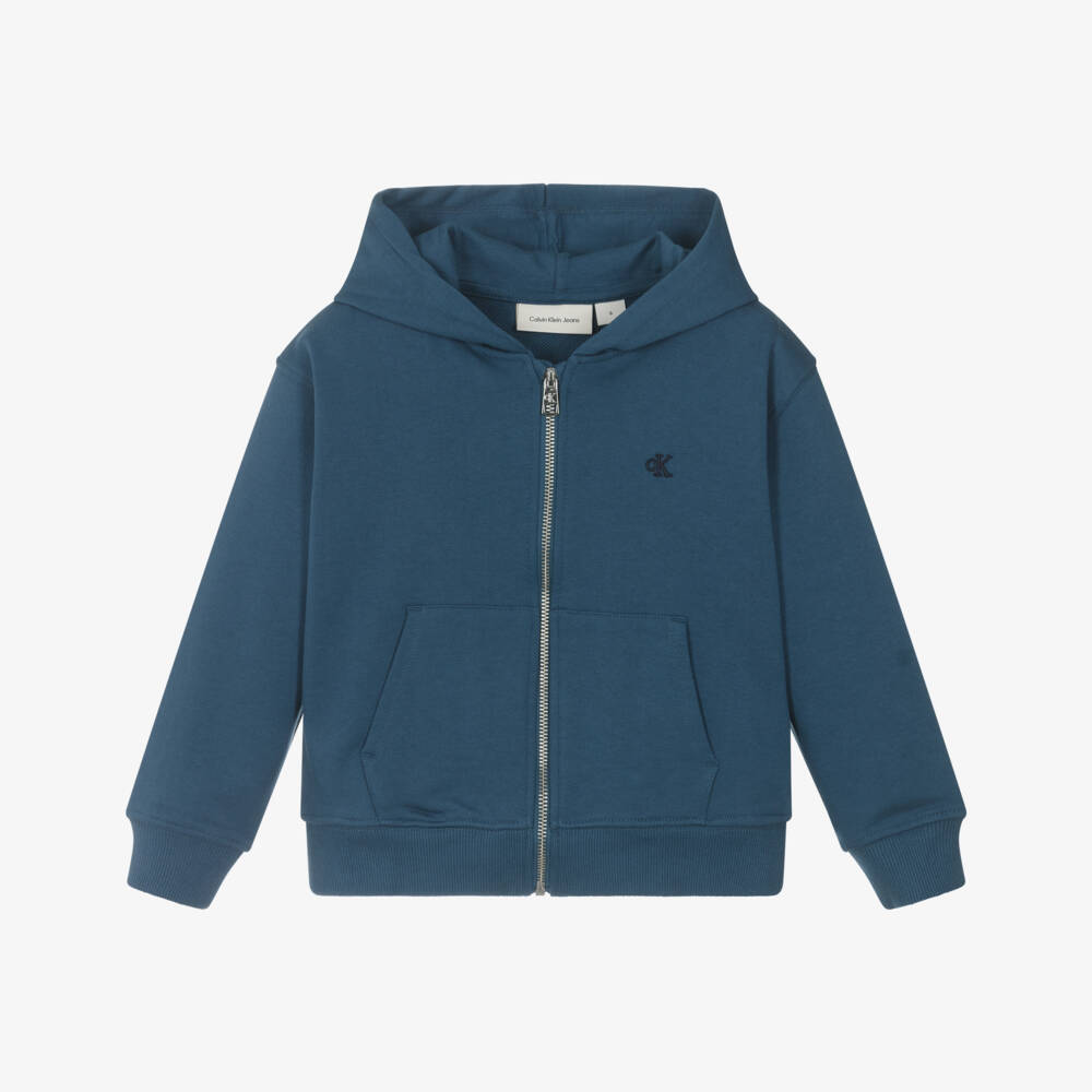 Calvin Klein-Уютная синяя куртка на молнии для мальчиков | Childrensalon Outlet