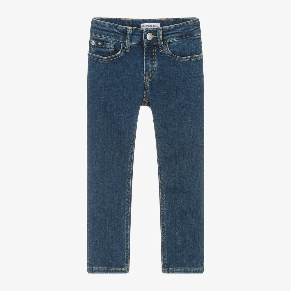 Calvin Klein-Boys Dark Blue Slim Denim Jeans | Childrensalon Outlet