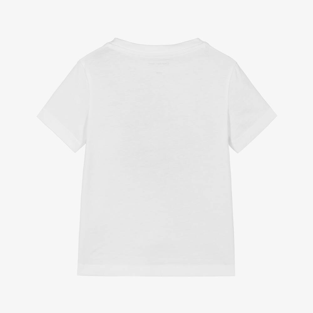 Calvin Klein-Boys Distressed Logo White Tee | Childrensalon Outlet