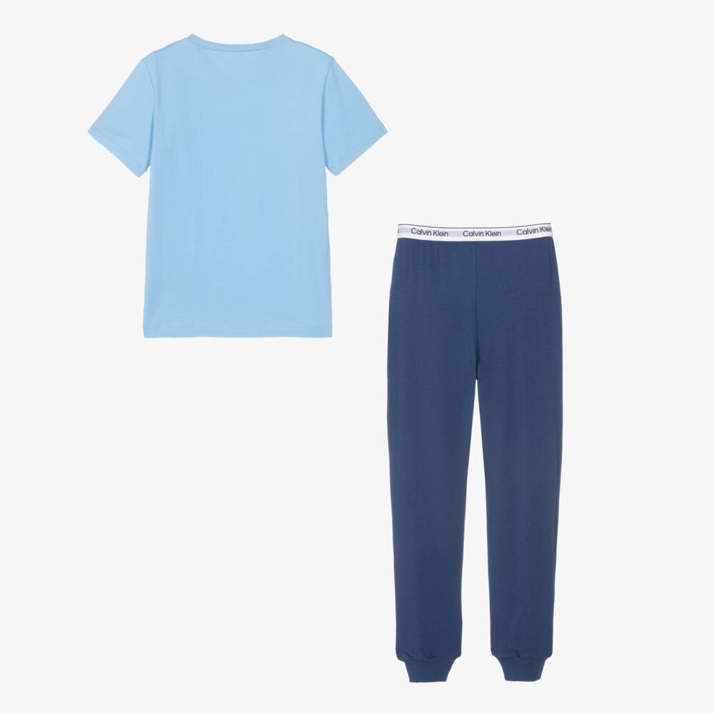 Calvin Klein-Boys Dual-Blue Cozy Sleepwear Set | Childrensalon Outlet
