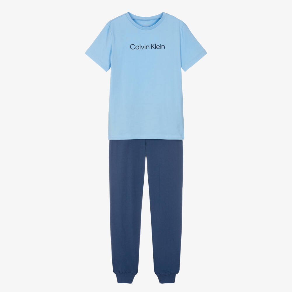 Calvin Klein-Boys Dual-Blue Cozy Sleepwear Set | Childrensalon Outlet