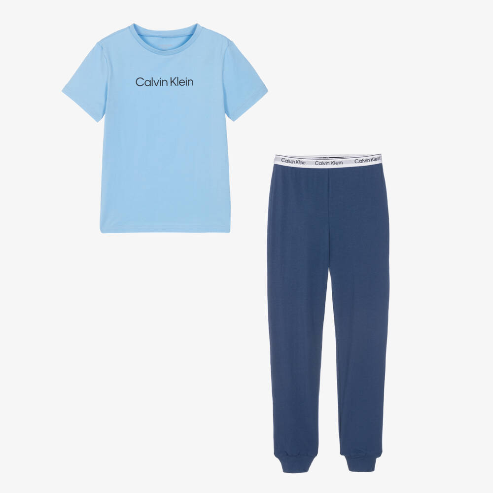 Calvin Klein-Boys Dual-Blue Cozy Sleepwear Set | Childrensalon Outlet