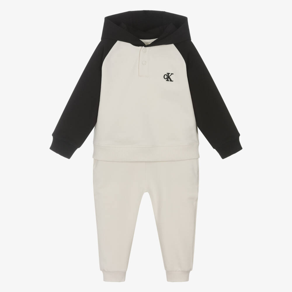 Calvin Klein-Boys Dual-Tone Hooded Tracksuit | Childrensalon Outlet