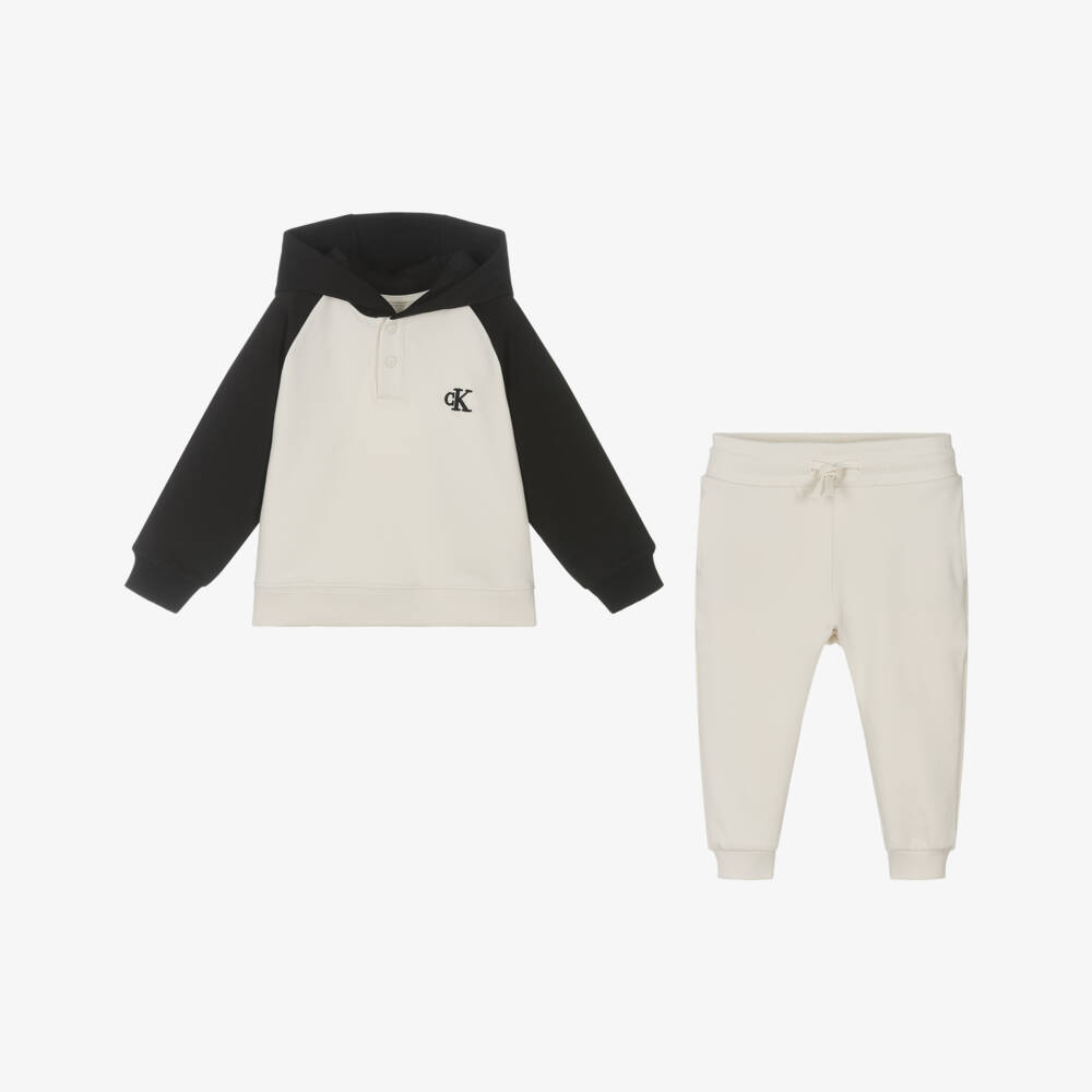 Calvin Klein-Boys Dual-Tone Hooded Tracksuit | Childrensalon Outlet