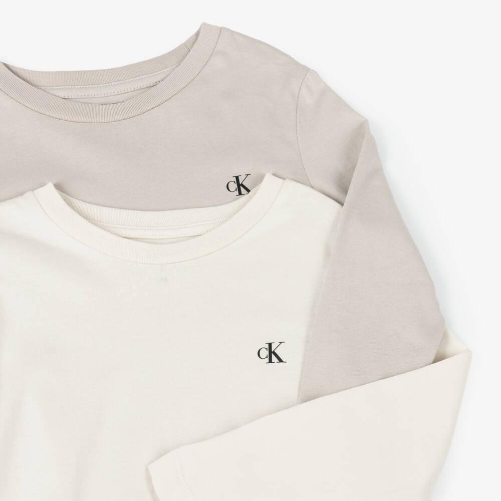 Calvin Klein-Boys Duo-Tone Soft Cotton Tees | Childrensalon Outlet