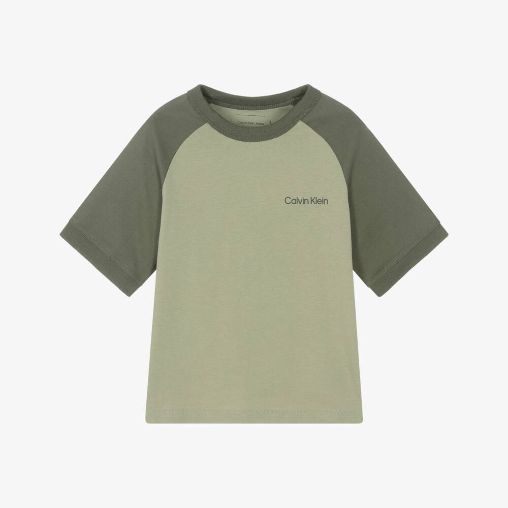 Calvin Klein-Футболка изумрудная из хлопкового трикотажа для мальчиков | Childrensalon Outlet