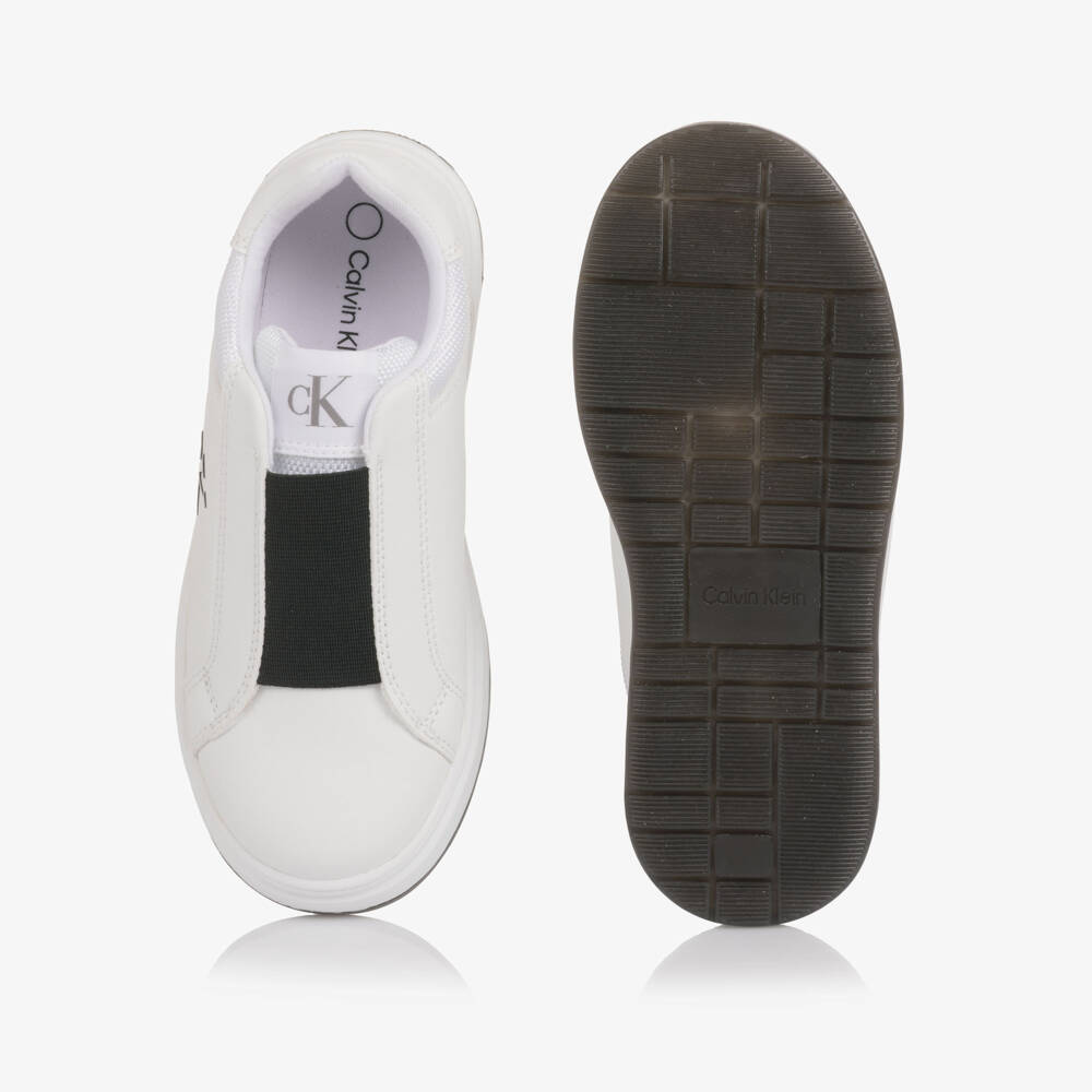 Calvin Klein-Белые кроссовки с эластичной вставкой для мальчиков и девочек | Childrensalon Outlet