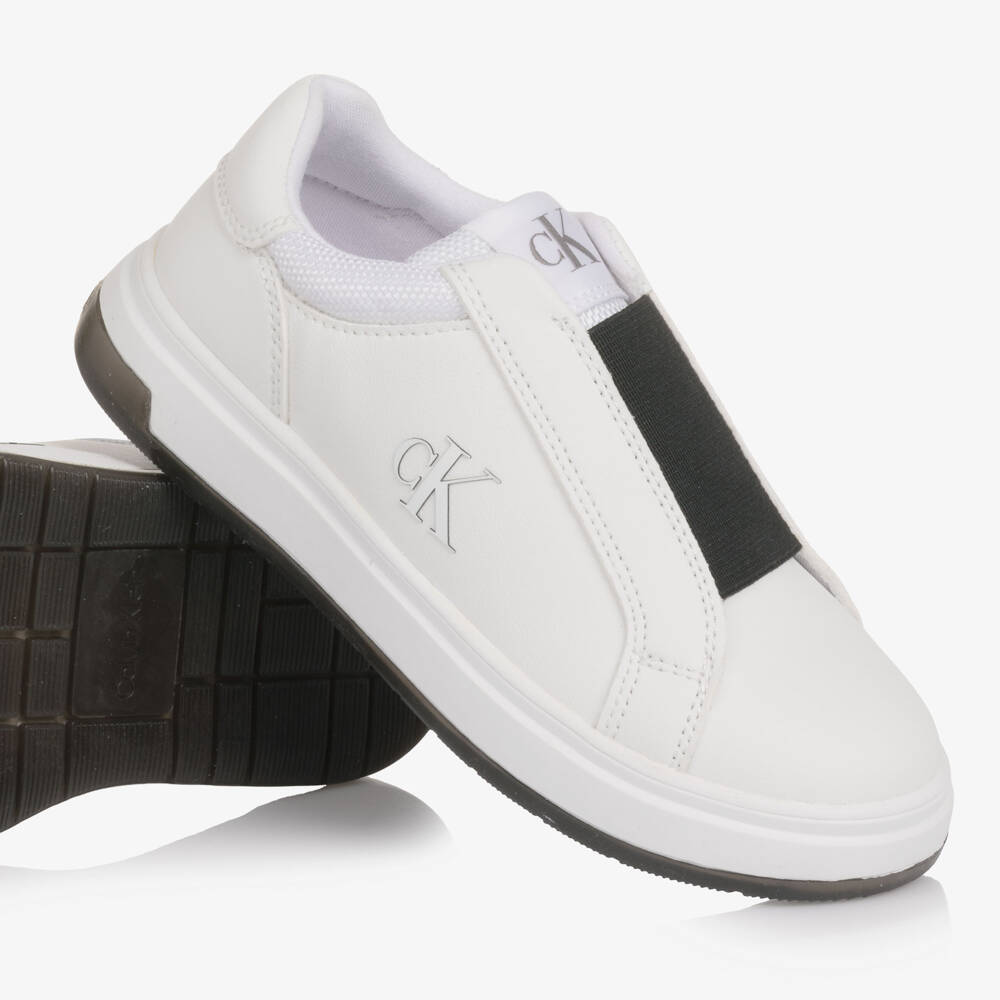 Calvin Klein-Белые кроссовки с эластичной вставкой для мальчиков и девочек | Childrensalon Outlet